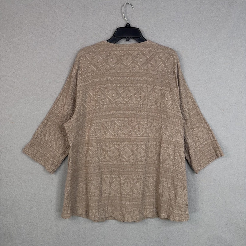 Soft Surroundings Cardigan Sweater Womens 1X Plus Beige Jewel Button Geometric - Picture 7 of 13